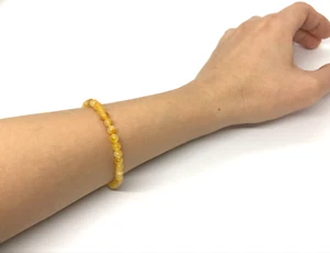 Amber Bracelet Gift Round Beads Yellow Natural Baltic Amber Unisex 3,2g 19020 - Picture 1 of 14