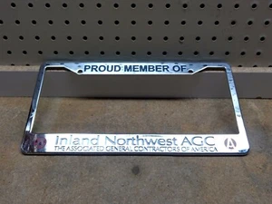 AUTO NEW INLAND NORTHWEST AGC PROUD MEMBER LICENCE PLATE SURROUND METAL CHROME - Bild 1 von 1