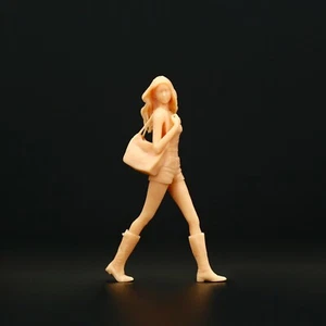 1:64 1:43 Unpainted Walking Lady Girl Miniature Figure Toys For Cars Vehicles - Picture 1 of 2