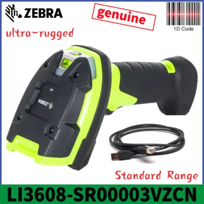 Zebra LI3608-SR00003VZCN Ultra-Rugged Handheld 1D Barcode Scanner With USB Cable - Image 1 of 4