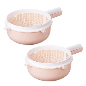 Salad Washing Bowl Self-Draining Strainer Bowl Plastic Colander Vegetable Washer - Picture 1 of 12