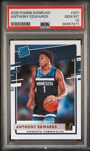 2020 Panini Donruss Anthony Edwards 201 PSA 10 GEM 💎 MINT - Picture 1 of 2