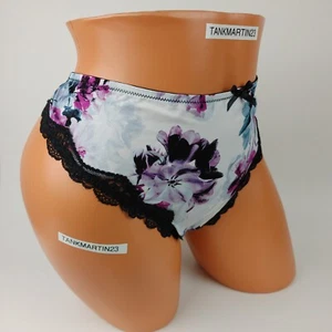 Lane Bryant Cacique Thong 18/20 Plus Panty Panties Sexy Lace Trim White Purple - Picture 1 of 7