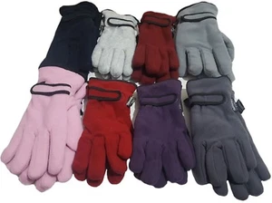 Ladies Womens Polar Fleece Gloves Insulated Winter Wrist Gloves - Picture 1 of 11