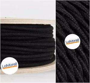 CAVO ELETTRICO COLORATO NERO IN TESSUTO FILATO GREZZO PER LAMPADARI PENDEL - Foto 1 di 3