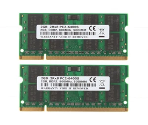 New 4G 2X 2GB RAM DDR2 PC2-6400 800Mhz Memory For Dell Latitude E6400 E6500 D630 - Picture 1 of 9