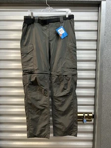 Pantalone Columbia Sportswear uomo Silver Ridge convertibile verde 32 x 31 nuovo con etichette - Foto 1 di 13