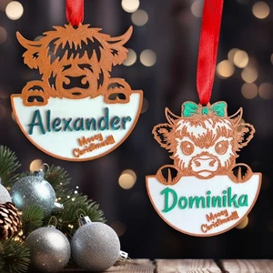 Adorno de Navidad personalizado de vaca Highland decoración escocesa él su regalo - Imagen 1 de 18