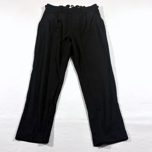 Vince Black Womens Wool Blend Flat Front Elastic Waist Pull On Pants Trouser M - Picture 1 of 11
