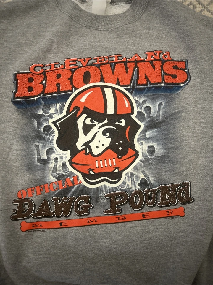 Moletom Lee Sport NFL Cleveland Browns Vintage Gola Redonda Dawg Pound, Adulto GG - Imagem 1 de 3