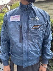 Vintage 80s Style Auto California Carrera Design Synthwave Racing Jacket Blue L - Picture 1 of 4