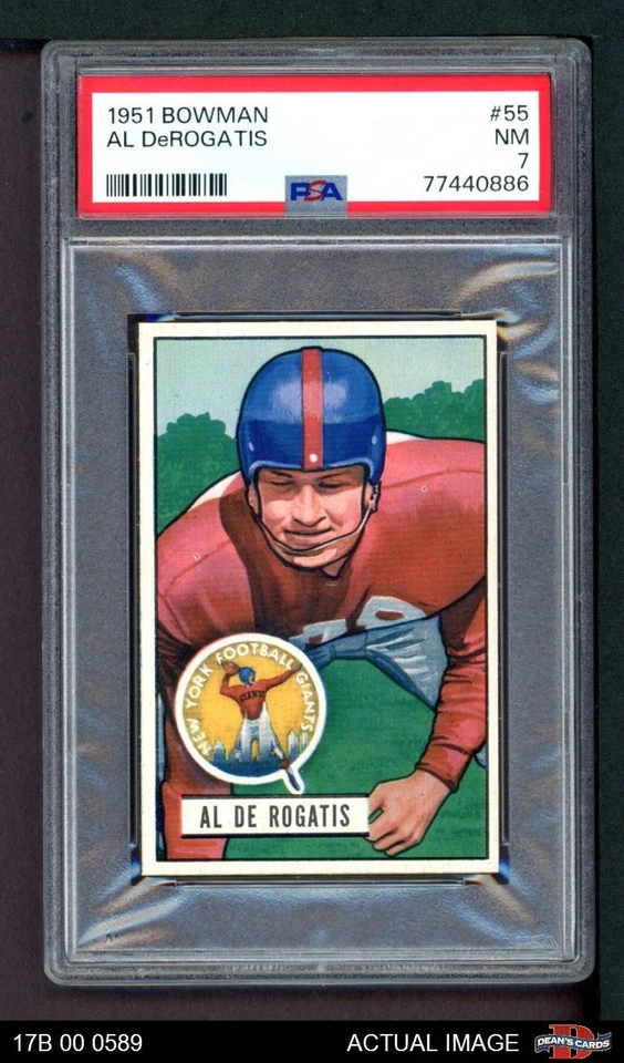 1951 Bowman #55 Al DeRogatis Giants-FB Duke PSA 7 - NM - Image 1 of 1