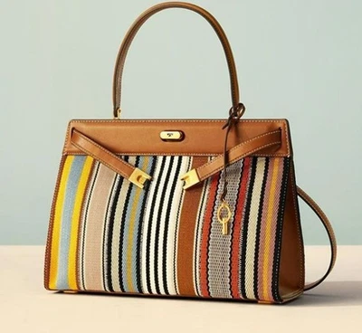 Bolso de Mano Nuevo con Etiquetas Tory Burch EDICIÓN LIMITADA Lee Radziwill RAYAS Foto 1 de 4