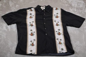 Campia Moda Shirt Mens XL Pineapple Palm Tree Embroidered Hawaiian Tropical - Picture 1 of 6