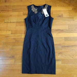 Ted Baker Etuikleid Edella verziert Bronze Strass Kragen schwarz Gr. 2 - Bild 1 von 9