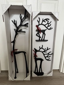 Juego de 3 Felices Momentos Esculpidos Reno Plata Aldi (Pottery Barn Dupe) Metal - Imagen 1 de 5