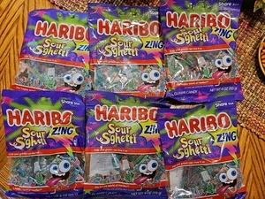 6 Bolsas HARIBO SOUR SGHETTI Caramelo de Goma 4oz Bolsas Z!ING Sour ENVÍO GRATUITO - Imagen 1 de 3