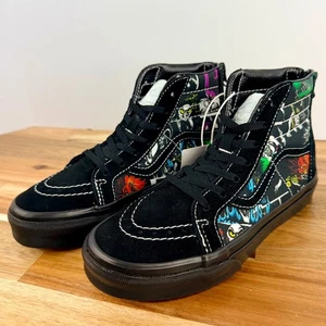 Vans x Disney Villains Sk8 Hi Zip Jungen Mädchen schwarz hohe Schuhe 2,5 - Bild 1 von 9