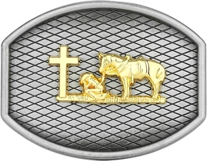 Western Gürtelschnalle Kreuz Gebet Pferd Rodeo Texas Western Cowboy Gürtelschnalle fo - Bild 1 von 6