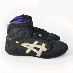 Vintage Asics Reflex Tigers  Wrestling Shoes Men's Sz 10 Black RARE Ex-eos Soles - Picture 1 of 9