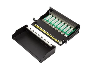 Patchpanel Tisch/Wand, Cat. 6A, STP, 8-Ports, schwarz, LogiLink® [NP0018B] - Afbeelding 1 van 4
