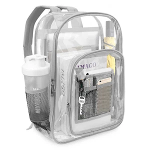 Clear Backpack Heavy Duty Bookbag See Through Stadium Approved Backpack - Picture 1 of 9