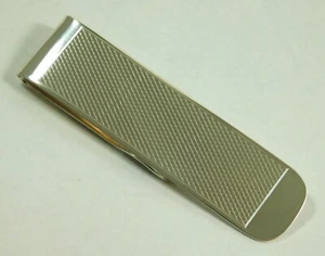 Solid Sterling Silver Hallmarked Engine Turned Money Clip New & Unused - Picture 1 of 9