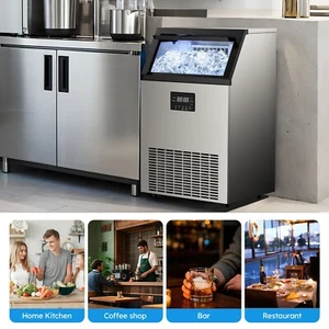 150lbs/24H Commercial Ice Make Bar Restaurant Home Ice Maker Cube Maker - Picture 1 of 9
