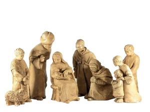 Vintage Abbey Press Nativity Resin Terracotta Tan 1974 - Picture 1 of 11