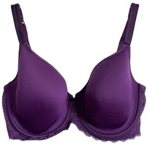 Chantelle Merci Spacer BH Bügel Spitze Schleife Damen Größe 32D lila verstellbar - Bild 1 von 7