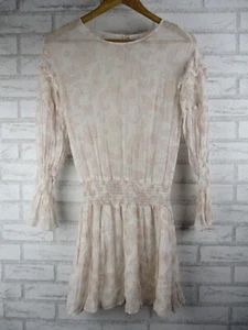 Seed Heritage womens a-line dress soft pink paisley print 8 Sheer - Picture 1 of 12