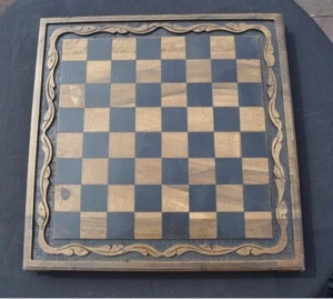 Vintage Chess Board Only 100% Handmade Large Solid Walnut Wood Art 16"/41cm - Picture 1 of 7