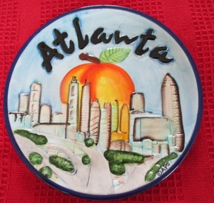 Atlanta/Georgia 3-Dimensional Ceramic Souvenir Plate, 8 Inch - Picture 1 of 3