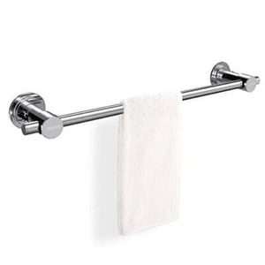 24 inch Vacuum Suction Cup Towel Bar, Removeable Shower Mat Rod 24" Chrome - Picture 1 of 8