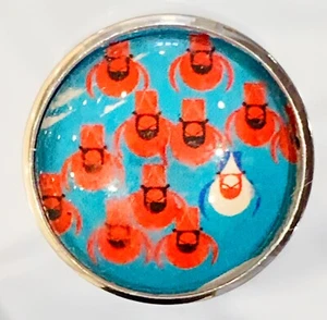 Charley Harper Cardinal Red Bird Songbird 1" Glass Sewing Button CH600 - Picture 1 of 2