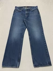 Express Original Loose Bootcut Herren Jeans Gr. 33×32 Blau Denim Schnurrhaare - Bild 1 von 10