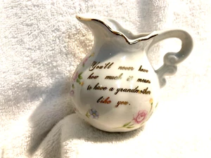Lefton China Creamer Grandmother Love Flowers 3 1/2" T x 3" W 1984 #0461 - Picture 1 of 6