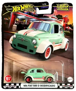 Hot Wheels 60s Fiat 500 D Modificado 97 Boulevard 2024 1:64 modellino auto giocattolo - Foto 1 di 15