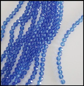 6mm Round LIGHT SAPPHIRE BLUE 100 A-Grade Crystal Beads faceted craft etc - Picture 1 of 3