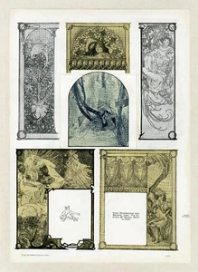 "DER KUNSTSCHATZ 1898" Planche originale n° 16 entoilée (Alphons MUCHA)  - Imagen 1 de 1
