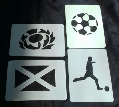 DAZZLE GLITTER TATTOOS Scottish football themed face paint stencils reusable Euros thistle Scotland