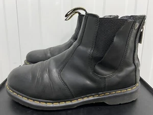 Dr Martens 2976 ALT Cremallera Chelsea Botas de Motociclista Tacón con Cremallera Cuero Negro Reino Unido 12 Raras - Imagen 1 de 8
