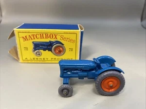 Matchbox Lesney Regular Wheels #72 Fordson Tractor- GRAY PLASTIC tires, box - Picture 1 of 9