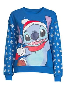 Disney Stitch Light-up Juniors' Fleece Sweatshirt, Blue - Picture 1 of 5