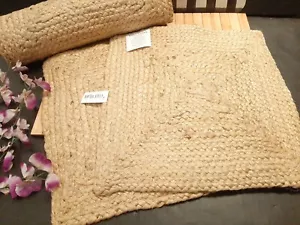 CozyWeave 14X14 SQUARE WOVEN JUTE PLACEMATS ~ SET OF 4 ~ New - Picture 1 of 7