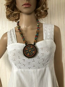 Collier Pectoral Ethnique de perles Bijou Fantaisie B007 - Foto 1 di 9