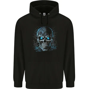 Blue Cosmic Skull Childrens Kids Hoodie - Picture 1 of 3