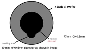 4 Inch Si Wafer 77mm Pocket - Picture 1 of 2