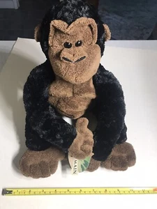 Nuevo con etiquetas Gorila Negro Marrón Peluche Suave Exprimible Juguete Relleno Etiqueta de Regalo Todas las Edades - Imagen 1 de 12