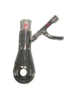 Synthware 19/22 50mL Modified Schlenk Reaction Flask w/ Sidearm, No 0-4mm Valve - Picture 1 of 5